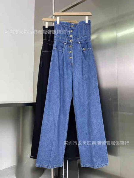 women's jeans nanyou autumn and winter jeans stitching flanging straight tube shows thin high waist loose pants korea, Blue
women's jeans nanyou autumn and winter jeans stitching flanging straight tube shows thin high waist loose pants korea, Blue