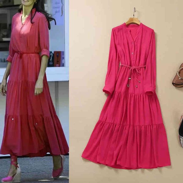 casual dresses long skirt years early autumn women's v-neck lace up waist stitching large swing long sleeved dress, Black;gray
casual dresses long skirt years early autumn women's v-neck lace up waist stitching large swing long sleeved dress, Black;gray