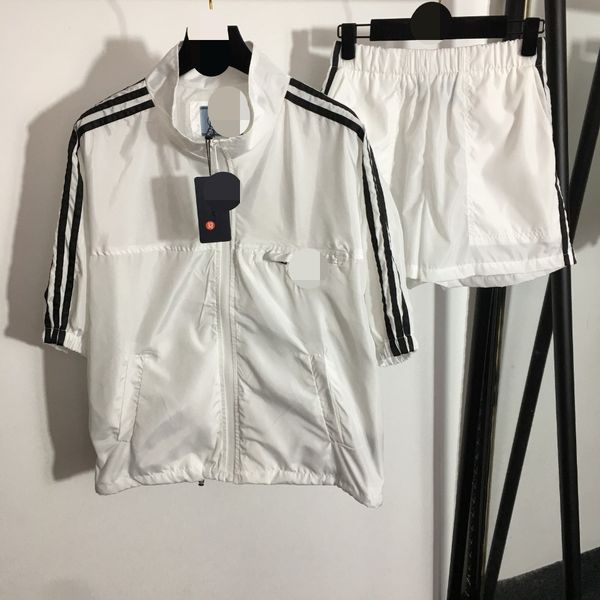 619 2022 spring summer brand same style lapel neck long sleeve women's two pieces polyester meiyi, White
619 2022 spring summer brand same style lapel neck long sleeve women's two pieces polyester meiyi, White