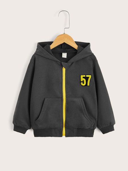 toddler boys letter patched zipper front hoodie she, Black
toddler boys letter patched zipper front hoodie she, Black