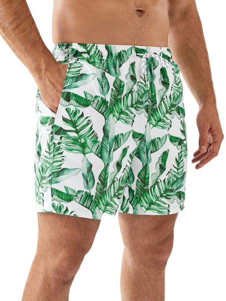 men tropical print drawstring waist swim trunks x33n#, White;black
men tropical print drawstring waist swim trunks x33n#, White;black