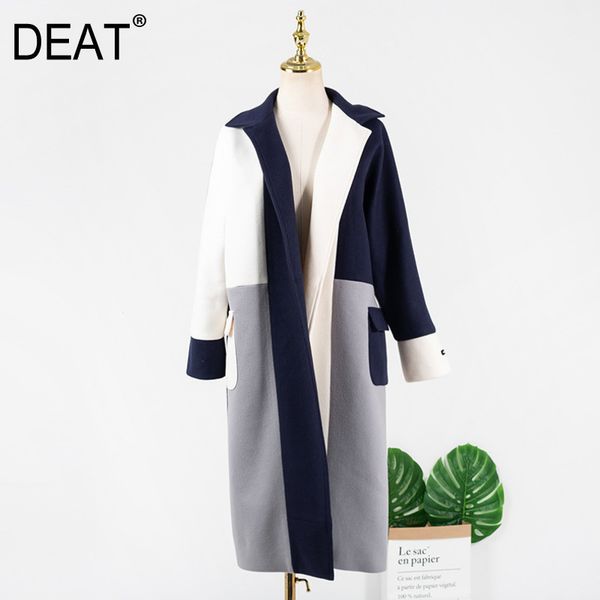 deat womens woolen coat lapel hit color cardigan thick loose wild straight pocket causal autumn fashion am763 201102, Black
deat womens woolen coat lapel hit color cardigan thick loose wild straight pocket causal autumn fashion am763 201102, Black