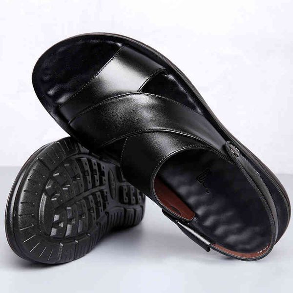 men's beach shoes summer leather sandals for middle-aged and elderly men's leather anti-skid wear-resistant slippers, Black
men's beach shoes summer leather sandals for middle-aged and elderly men's leather anti-skid wear-resistant slippers, Black