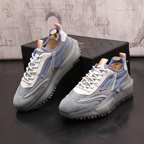 men luxury sneakers fashion casual shoes gradient leather mesh breathable anti-odor height increased jelly sole platform running shoes, Black
men luxury sneakers fashion casual shoes gradient leather mesh breathable anti-odor height increased jelly sole platform running shoes, Black