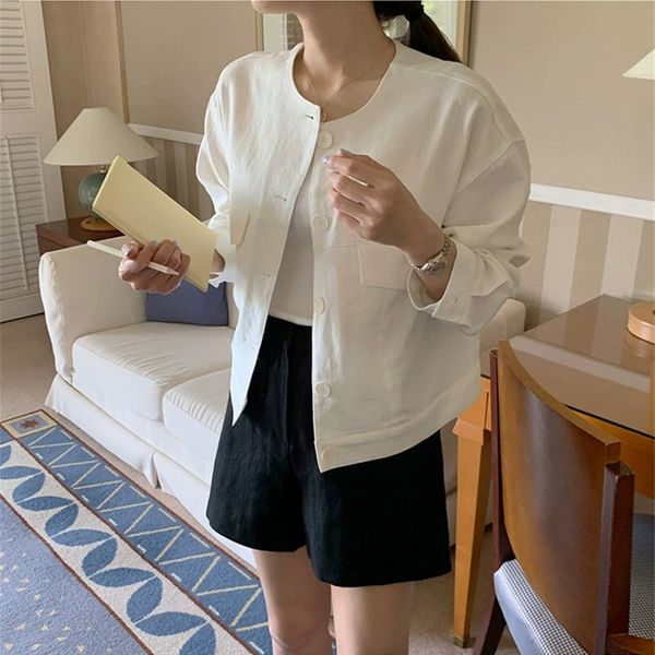 women's jackets linen cotton blouse coat women elegant korean loose female casual thin jacket vintage pockets streetwear, Black;brown
women's jackets linen cotton blouse coat women elegant korean loose female casual thin jacket vintage pockets streetwear, Black;brown