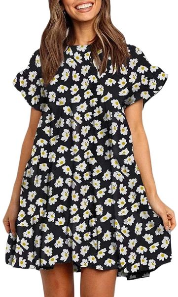 womens boho floral printed babydoll ruffles casual loose short mini t-shirt dress t1vn#, Black;gray
womens boho floral printed babydoll ruffles casual loose short mini t-shirt dress t1vn#, Black;gray