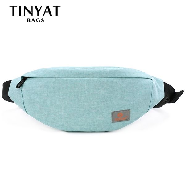 

tinyat women waist bag casual summer female fanny pack canvas belt bag girl mobile money fanny bag belt bags blue 201118