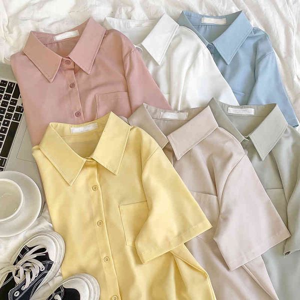 women's blouses shirts 2022 strictly recommended silky drape fabric fresh temperament solid color lapel basic regular shoulder short sl, White
women's blouses shirts 2022 strictly recommended silky drape fabric fresh temperament solid color lapel basic regular shoulder short sl, White