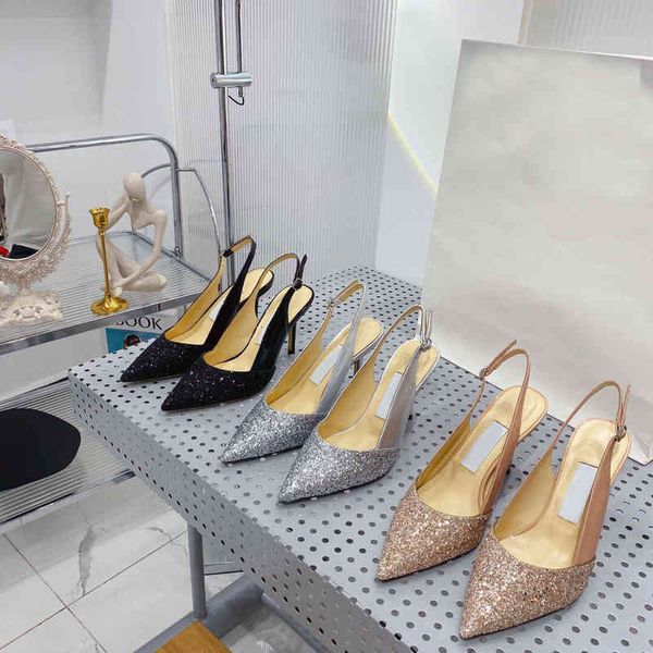 sandals spring and summer sequin baotou sandals thin heel back empty women's high fairy banquet shoes wedding, Black
sandals spring and summer sequin baotou sandals thin heel back empty women's high fairy banquet shoes wedding, Black