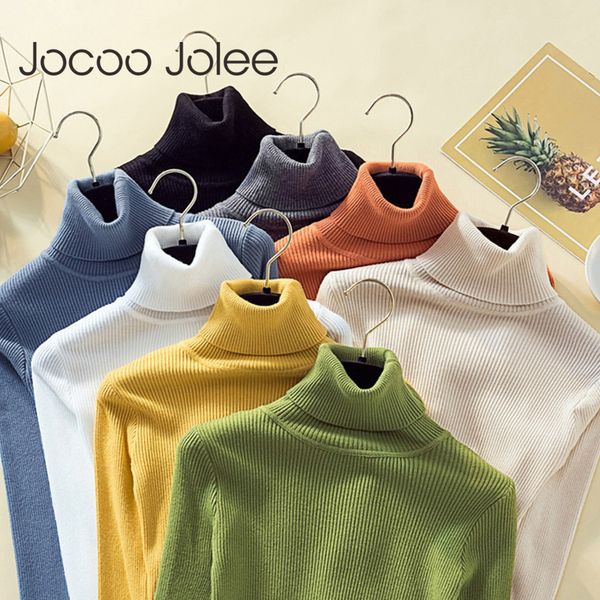 jocoo jolee elegant solid turtleneck sweater korean style harajuku long sleeve knitting pullover casual slim women's jumper 220803, White;black
jocoo jolee elegant solid turtleneck sweater korean style harajuku long sleeve knitting pullover casual slim women's jumper 220803, White;black