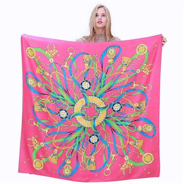 new twill silk scarf women spain royal chain print square scarves fashion wraps female foulard large hijab shawl neckerchief 130cm2845, Blue;gray
new twill silk scarf women spain royal chain print square scarves fashion wraps female foulard large hijab shawl neckerchief 130cm2845, Blue;gray