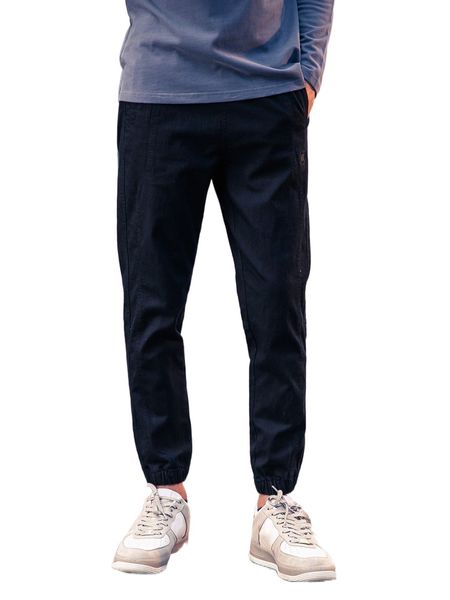 men embroidery detail tapered pants q5jg#, Black
men embroidery detail tapered pants q5jg#, Black