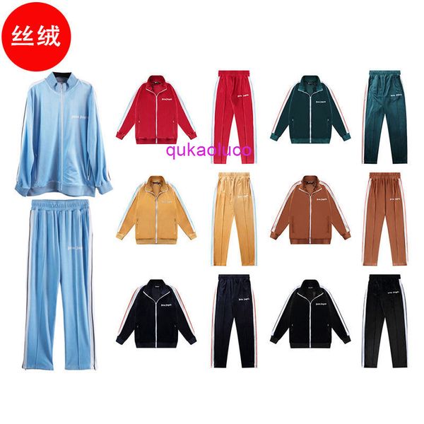 palms angel meichao angcls sky velvet suit pa real right letter coat pants, Gray
