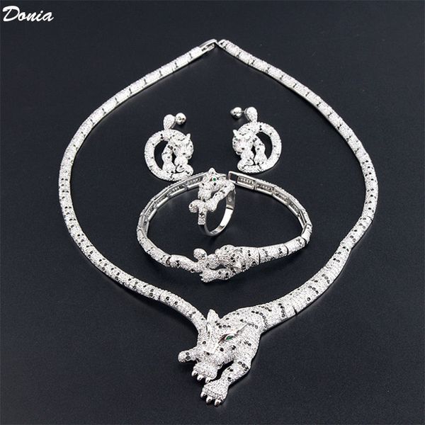 donia jewelry luxury necklace european and american fashion leopard titanium micro-inlaid zircon bracelet earrings four-piece designer banqu, Silver
donia jewelry luxury necklace european and american fashion leopard titanium micro-inlaid zircon bracelet earrings four-piece designer banqu, Silver