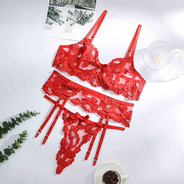 nxy set new fashion embroidered red flowers transparent perspective erotic lingerie underwire gather bra garter thong 3pc 0216, Red;black
nxy set new fashion embroidered red flowers transparent perspective erotic lingerie underwire gather bra garter thong 3pc 0216, Red;black
