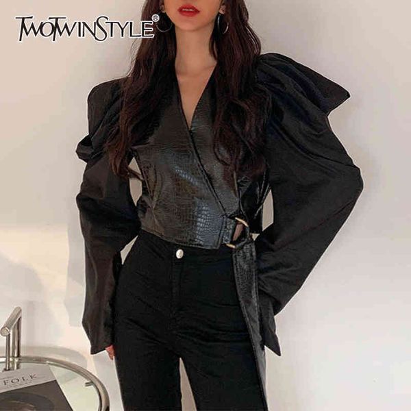 elegant black short shirt for women v neck puff sleeve patchwork blouse female fashion clothing stylish 210423, White
elegant black short shirt for women v neck puff sleeve patchwork blouse female fashion clothing stylish 210423, White