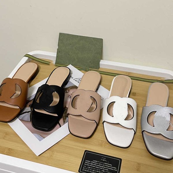 women's g cci sandal slippers 2022 summer beach mule leather slides brand flats shoes designer slip on slider hollow out open toe casua, Black 
women's g cci sandal slippers 2022 summer beach mule leather slides brand flats shoes designer slip on slider hollow out open toe casua, Black