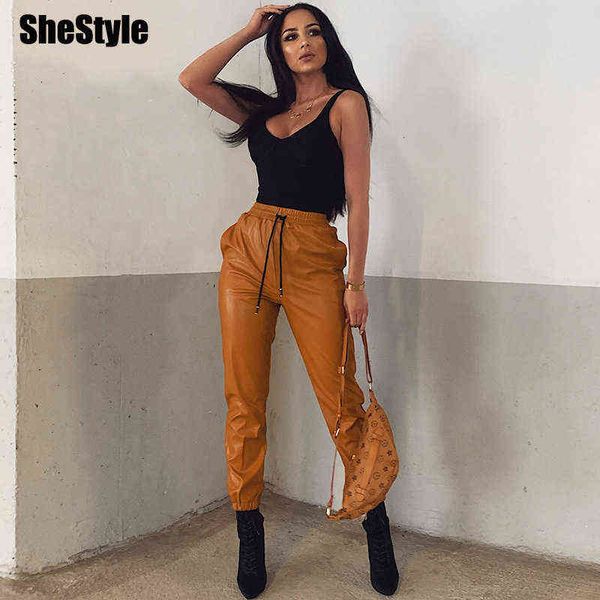 shestyle pu leather drawstring winter jogger pants women high waist casual loose thick 2019 autumn trousers outfit clothing, Black
shestyle pu leather drawstring winter jogger pants women high waist casual loose thick 2019 autumn trousers outfit clothing, Black