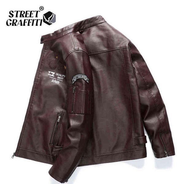 2021 men's winter casual embroidery faux leather coats jackets men autumn motorcycle pu fleece windproof jacket biker for male t220728, Black
2021 men's winter casual embroidery faux leather coats jackets men autumn motorcycle pu fleece windproof jacket biker for male t220728, Black