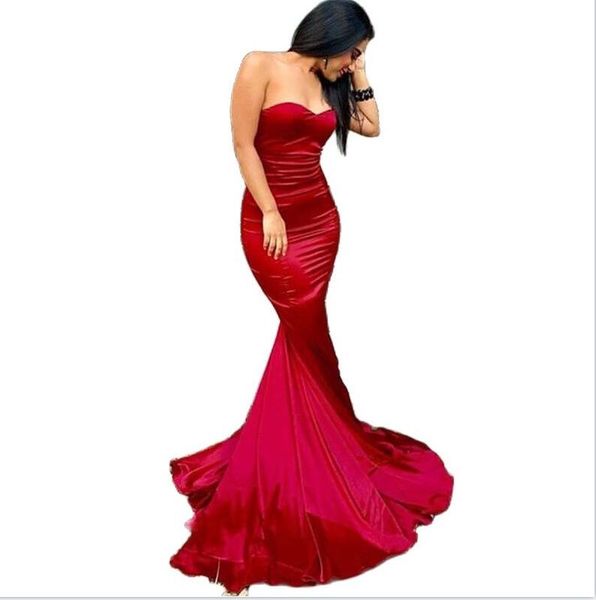 2022 mermaid burgundy prom party evening dresses vestido de noiva party gowns sweep train, Black;red
2022 mermaid burgundy prom party evening dresses vestido de noiva party gowns sweep train, Black;red