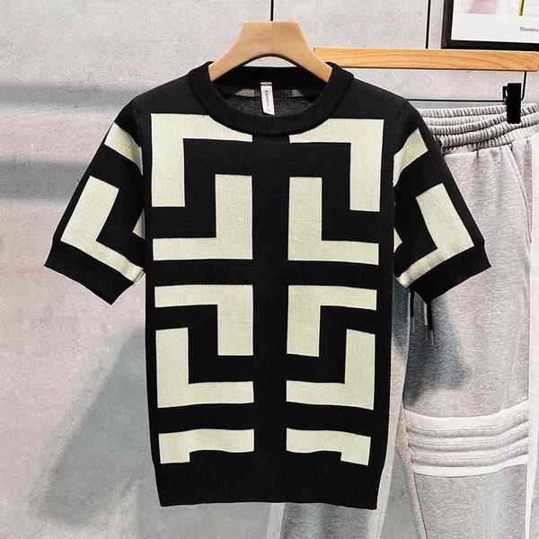 2022 summer striped sleeve spring autumn short sweater men's fashion slim round neck casual half trend t-shirt o-neck clothes tees, White;black
2022 summer striped sleeve spring autumn short sweater men's fashion slim round neck casual half trend t-shirt o-neck clothes tees, White;black