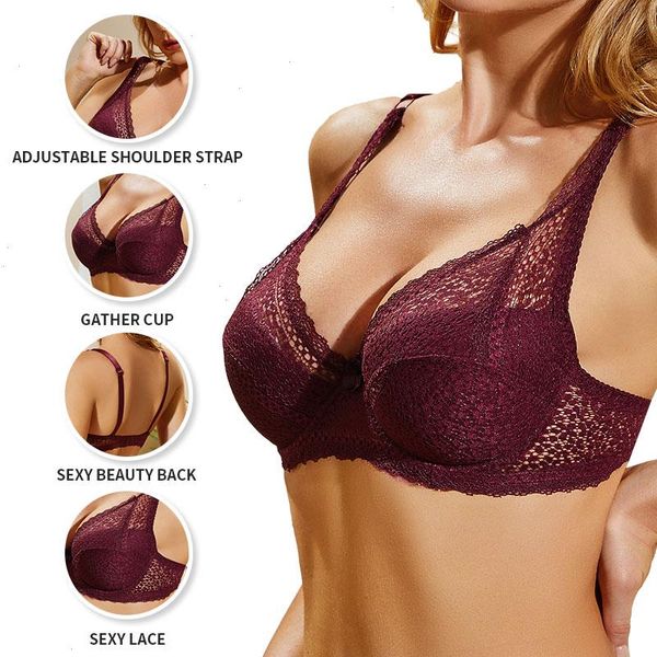 lace bra plus size women underwear bralette crop female large tube push up brassiere c d cup, Red;black
lace bra plus size women underwear bralette crop female large tube push up brassiere c d cup, Red;black