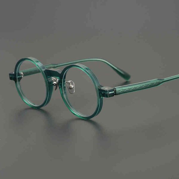 light jelly green hand-made plate round frame model literary and artistic youth myopia glasses frame fashion men and women, White;black
light jelly green hand-made plate round frame model literary and artistic youth myopia glasses frame fashion men and women, White;black