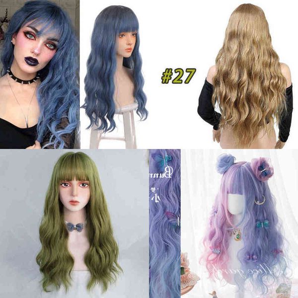 long curly hair wavy pink wig female high temperature resistant synthetic fiber cosplay lolita 220622, Black
long curly hair wavy pink wig female high temperature resistant synthetic fiber cosplay lolita 220622, Black