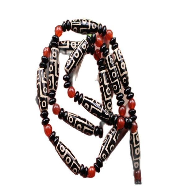 natural tibetan agate beads3-eye barrel beads agate necklace, Silver
natural tibetan agate beads3-eye barrel beads agate necklace, Silver