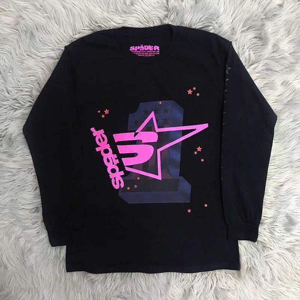 men women foaming printing spider web pattern t-shirt tees long sleeve pink young thug sp5der 555555 t shirt, White;black
men women foaming printing spider web pattern t-shirt tees long sleeve pink young thug sp5der 555555 t shirt, White;black