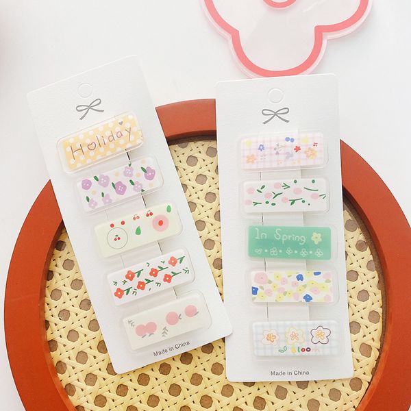 5 pcs new korea fashion children's fresh cute square acrylic printed duckbill clip sweet girl princess hairpins hair accessories, Slivery;white
5 pcs new korea fashion children's fresh cute square acrylic printed duckbill clip sweet girl princess hairpins hair accessories, Slivery;white