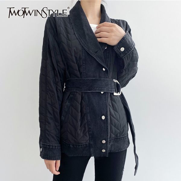 casual solid cotton coat for women lapel long sleeve sashes korean parkas female fashion clothing spring 210423, Black
casual solid cotton coat for women lapel long sleeve sashes korean parkas female fashion clothing spring 210423, Black