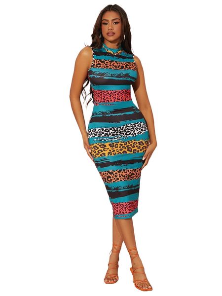 sxy leopard print mock neck cutout back dress o8zg#, Black;gray
sxy leopard print mock neck cutout back dress o8zg#, Black;gray