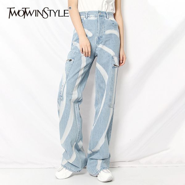 irregular print jeans for women high waist hit color straight casual wide leg denim pants female spring 210423, Blue
irregular print jeans for women high waist hit color straight casual wide leg denim pants female spring 210423, Blue