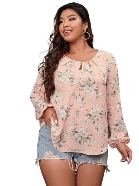 plus keyhole neck floral print blouse 79be#, Black
plus keyhole neck floral print blouse 79be#, Black