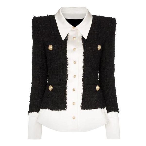 2020 fashion designer jacket women's lion buttons satin wool blend patchwork tweed jacket334u, Black;brown
2020 fashion designer jacket women's lion buttons satin wool blend patchwork tweed jacket334u, Black;brown