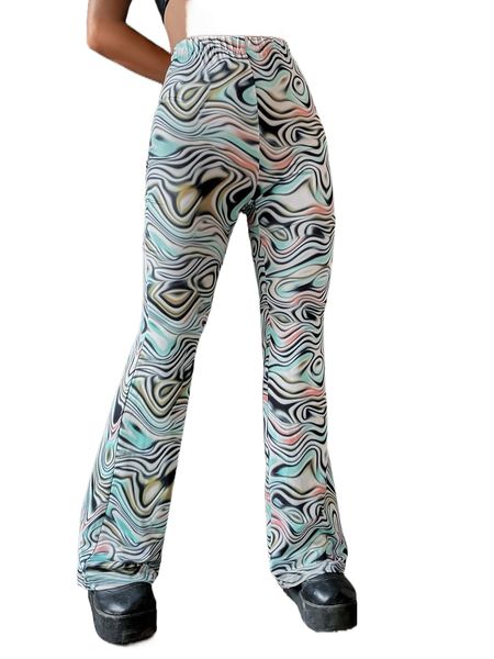 marble print bootcut leg pants j1xx#, Black;white
marble print bootcut leg pants j1xx#, Black;white