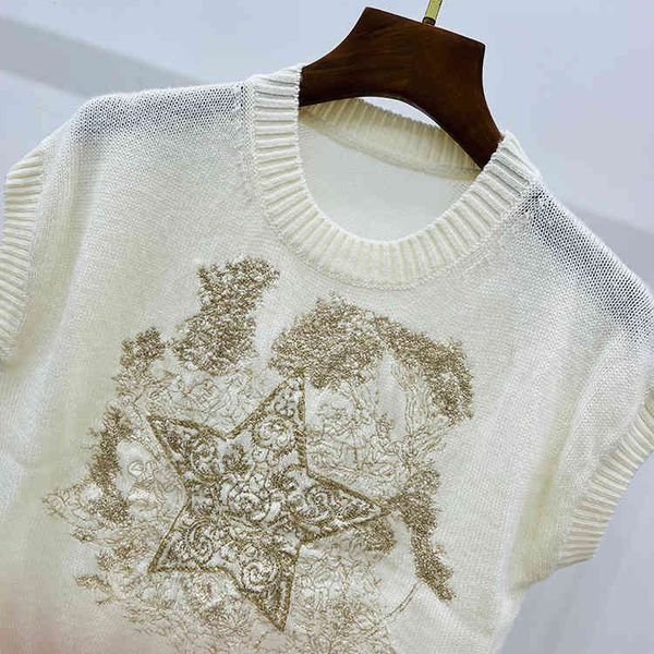 coat sweaters summer 2022 new light luxury five pointed star embroidered sleeveless knitted vest fashion trend design women's top, White;black
coat sweaters summer 2022 new light luxury five pointed star embroidered sleeveless knitted vest fashion trend design women's top, White;black