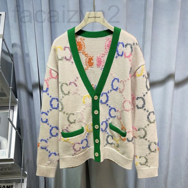 women's knits & tees designer 22 early spring tiger embroidery v-neck cardigan loose lazy style men's and women's same letter, White 
women's knits & tees designer 22 early spring tiger embroidery v-neck cardigan loose lazy style men's and women's same letter, White