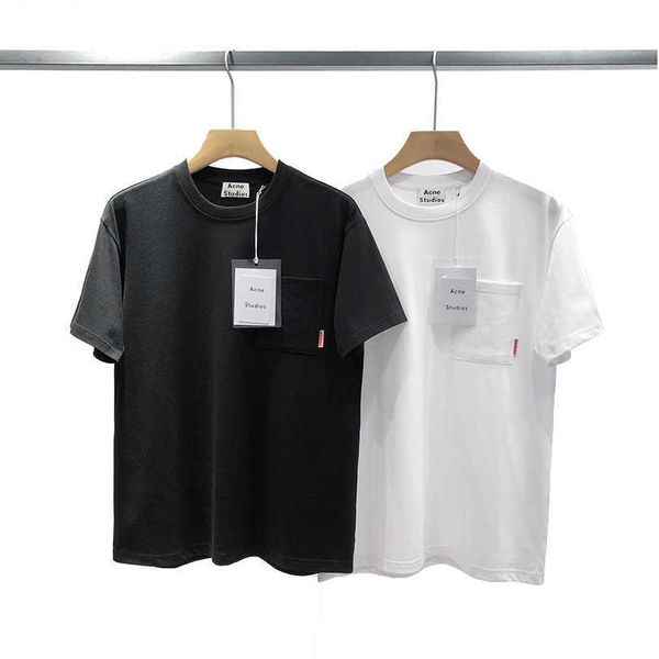acne super summer men's women's t shirts loose casual pocket ac studiospure color simple short-sleeved for men, White
acne super summer men's women's t shirts loose casual pocket ac studiospure color simple short-sleeved for men, White