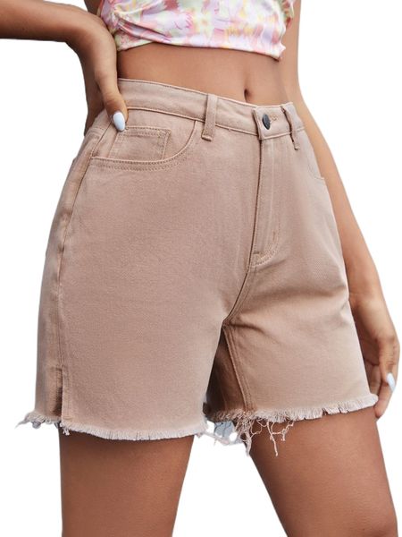 raw hem split hem denim shorts m5ik#, White;black
