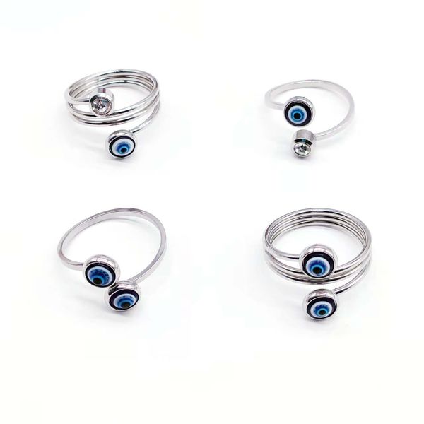 stainless steel blue evil eye finger rings for women gift turkish lucky eye open ring, Silver
stainless steel blue evil eye finger rings for women gift turkish lucky eye open ring, Silver