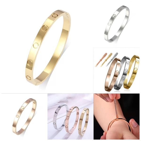 love bracelet female stainless steel couple bangle fashion jewelry valentine's day gift for men and women bracelets with velvet bag aaa, Golden;silver
love bracelet female stainless steel couple bangle fashion jewelry valentine's day gift for men and women bracelets with velvet bag aaa, Golden;silver