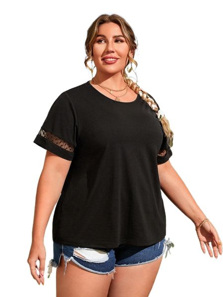 plus contrast dobby mesh tee t5te#, Black
plus contrast dobby mesh tee t5te#, Black