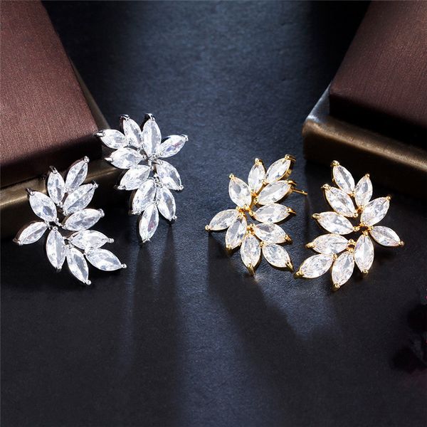 fashion stud leaf designer earring for woman feast party aaa cubic zirconia copper jewelry white diamond earring silver plated gold earrings, Golden;silver
fashion stud leaf designer earring for woman feast party aaa cubic zirconia copper jewelry white diamond earring silver plated gold earrings, Golden;silver