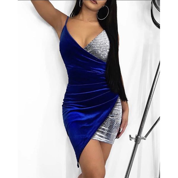 yenkye women blue velvet sequin patchwork sling dress ladies vestido 220509, Black;gray
yenkye women blue velvet sequin patchwork sling dress ladies vestido 220509, Black;gray