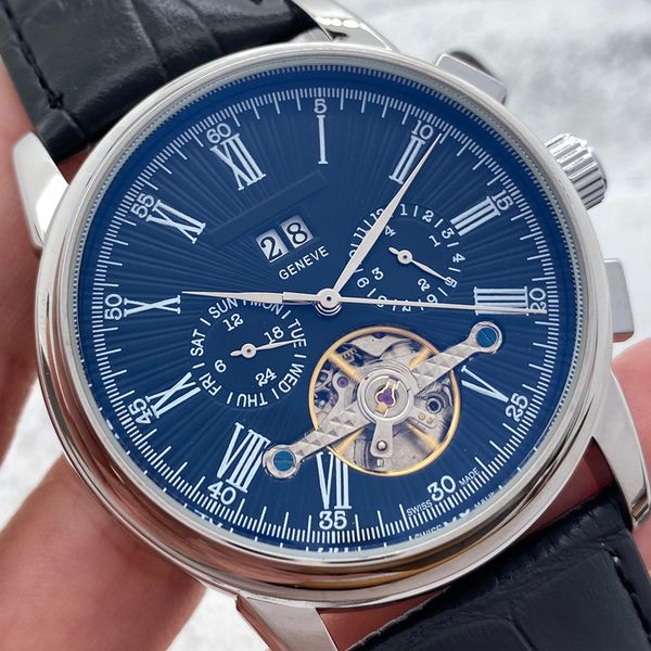 genuine leather strap mens watch mechanical automatic movement designer luxury men watches daydate wristwatches for man christmas new year f, Slivery;brown
genuine leather strap mens watch mechanical automatic movement designer luxury men watches daydate wristwatches for man christmas new year f, Slivery;brown
