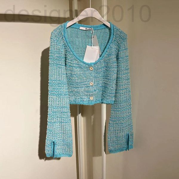 women's sweaters designer 2022 autumn / winter ac sweden niche fashion blue crew neck single breasted short open navel sweater jacket c, White;black
women's sweaters designer 2022 autumn / winter ac sweden niche fashion blue crew neck single breasted short open navel sweater jacket c, White;black