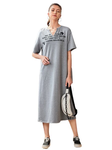 butterfly & slogan graphic notched neckline drop shoulder tee dress i6ty#, Black;gray
butterfly & slogan graphic notched neckline drop shoulder tee dress i6ty#, Black;gray
