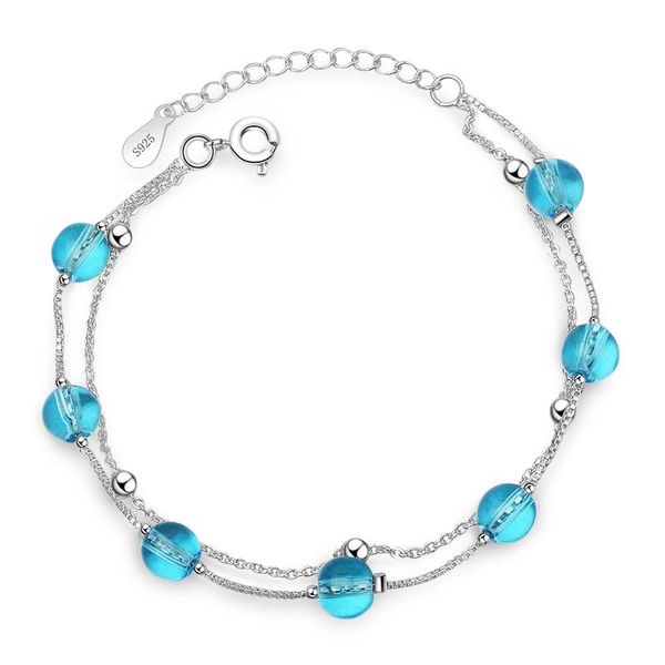 charm bracelets bright blue crystal bracelet women jewelry vintage silver 925 double layer accessories valentine's day gift, Golden;silver
charm bracelets bright blue crystal bracelet women jewelry vintage silver 925 double layer accessories valentine's day gift, Golden;silver